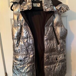 Betsey Johnson Metallic Silver Vest